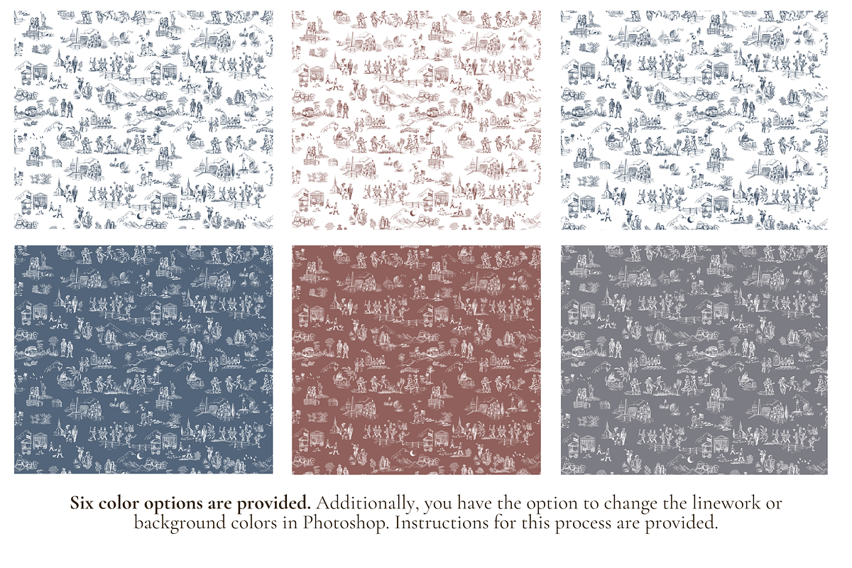 American Toile de Jouy Print, a Background Graphic by Hughes Studio (Photo 3 of 7)