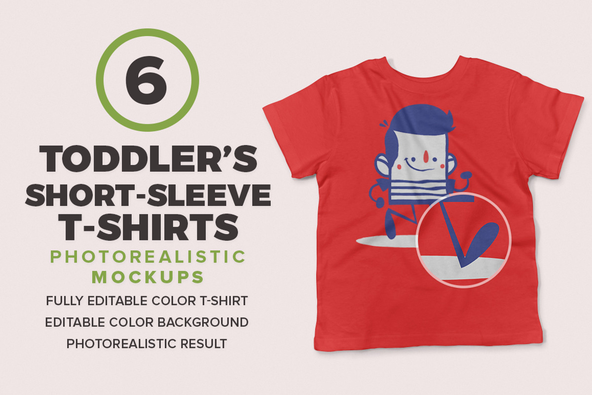 Toddler’s Short-Sleeve Mockups, a Shirt Mockup by GraphicHero (Photo 1 of 7)