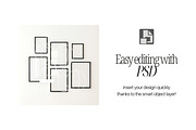 Six Gallery Frame Mockup In Black, a Mockup by First Impression Mockups (Thumbnail 4 of 4)