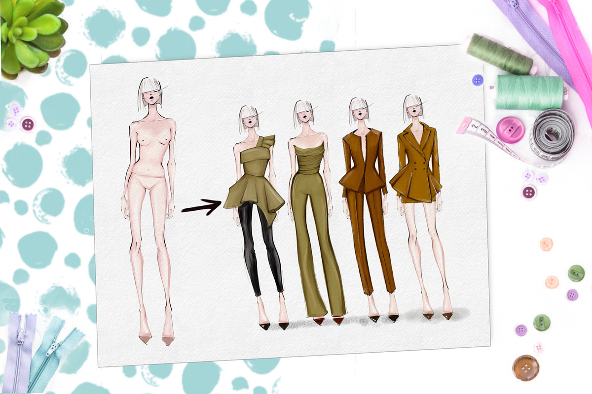 Fashion figures for PROCREATE, a Brush Add-On by Irena Matiash shop (Photo 2 of 6)