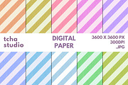 Stripe Pattern Digital Paper 2, a Pattern Graphic by tchastudio (Thumbnail 1 of 7)