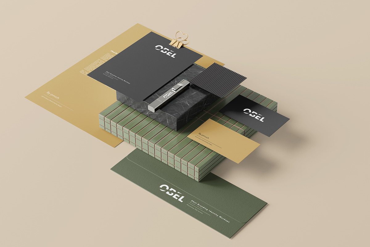 Obel - Branding Identity Mockups Set, an Advertising Mockup by pmvch (Photo 2 of 10)