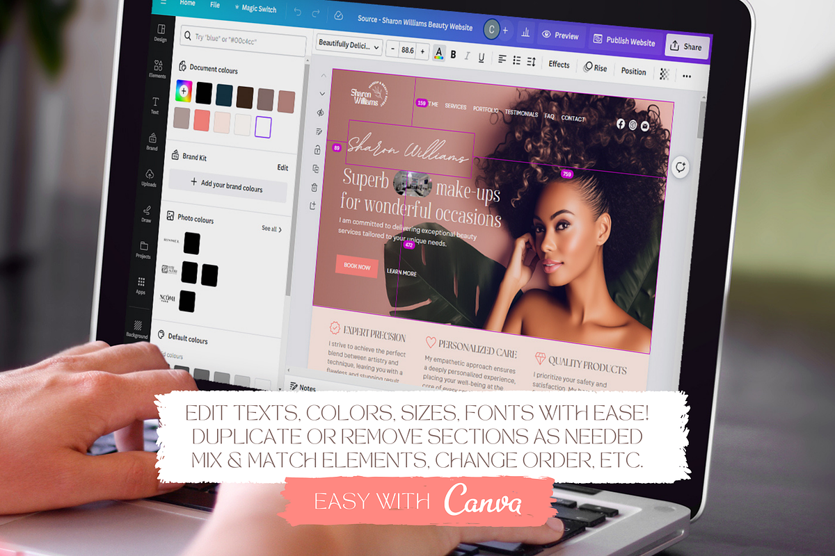 Beauty Canva Website Estheticians, a Landing Page Template by vectorocean (Photo 7 of 10)
