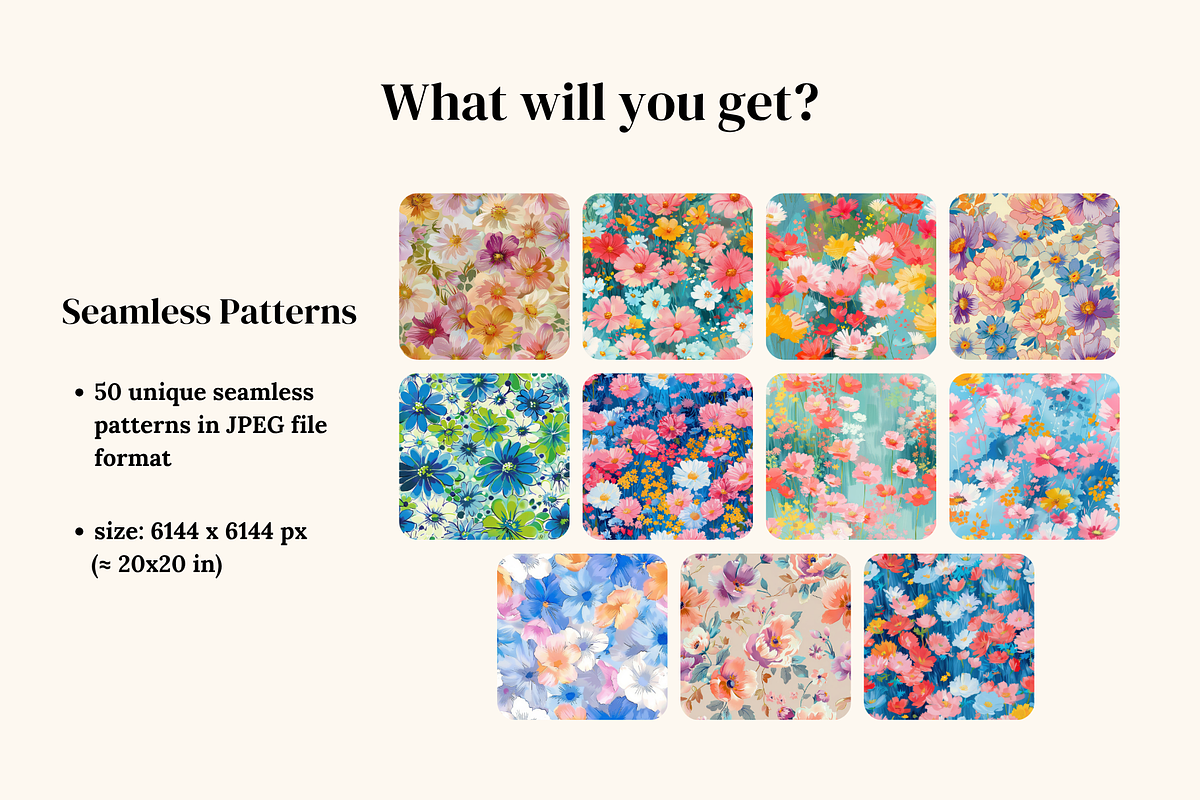 Sundress Season Painterly Florals, a Pattern Graphic by Ninterints (Photo 2 of 10)