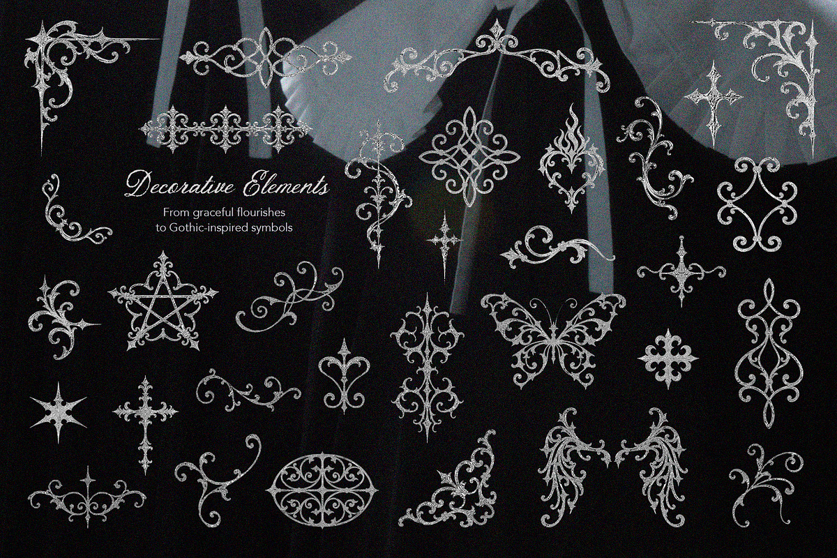 Gothic Chrome & Dotted Ornaments, an Object Graphic by Eva Gentle (Photo 6 of 12)