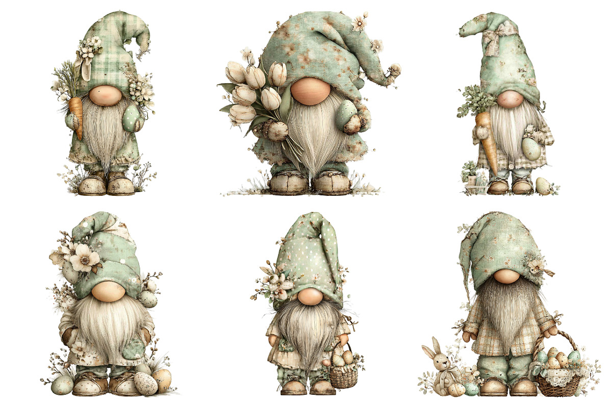Whimsical Easter Gnome Clipart, an Illustration by designcity5 (Photo 5 of 5)