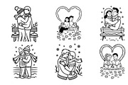 Love & Proposal Coloring Pages Pack, a Person Illustration by Annudesign (Thumbnail 3 of 6)
