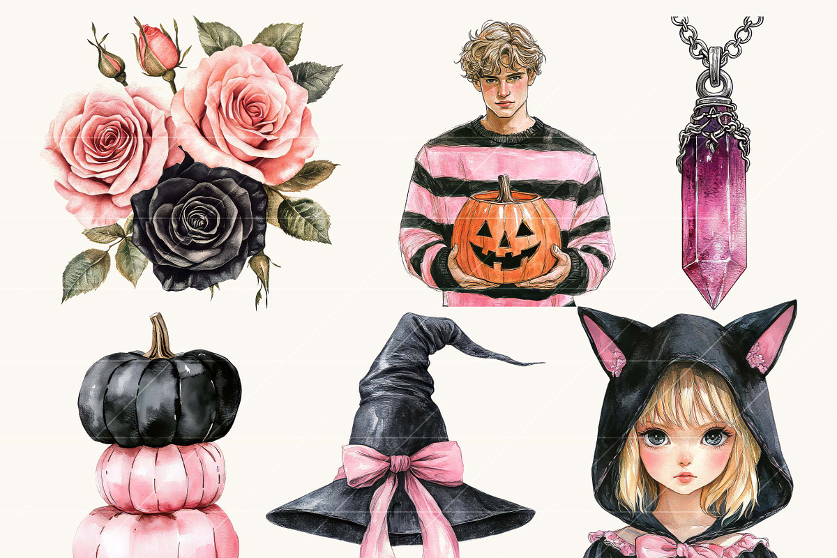 Watercolor Pretty Haunting Clipart, an Object Illustration by Design Scotch (Photo 2 of 9)