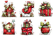 Whimsical Christmas Clipart, an Illustration by Craft Nest (Thumbnail 4 of 8)
