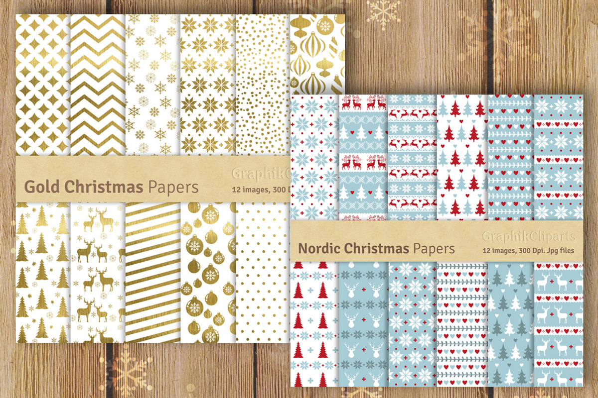 60% OFF-114 Christmas Digital Papers, a Texture Graphic by Chus Moreno Studio (Photo 2 of 6)