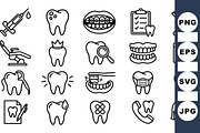 Dental Care Icon Clipart Set, an Illustration by designvectx (Thumbnail 1 of 3)