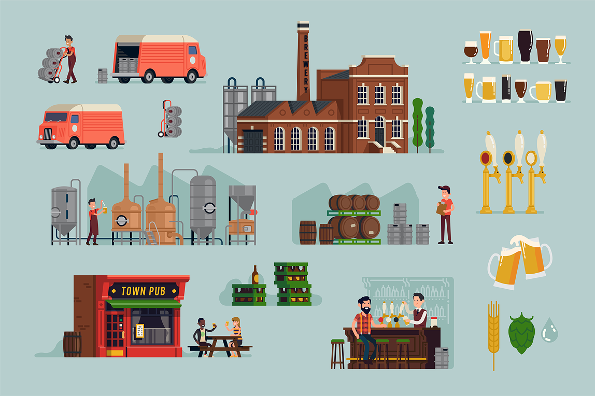Brewery Graphics Set, a Food Illustration by Masha Tace (Photo 4 of 4)