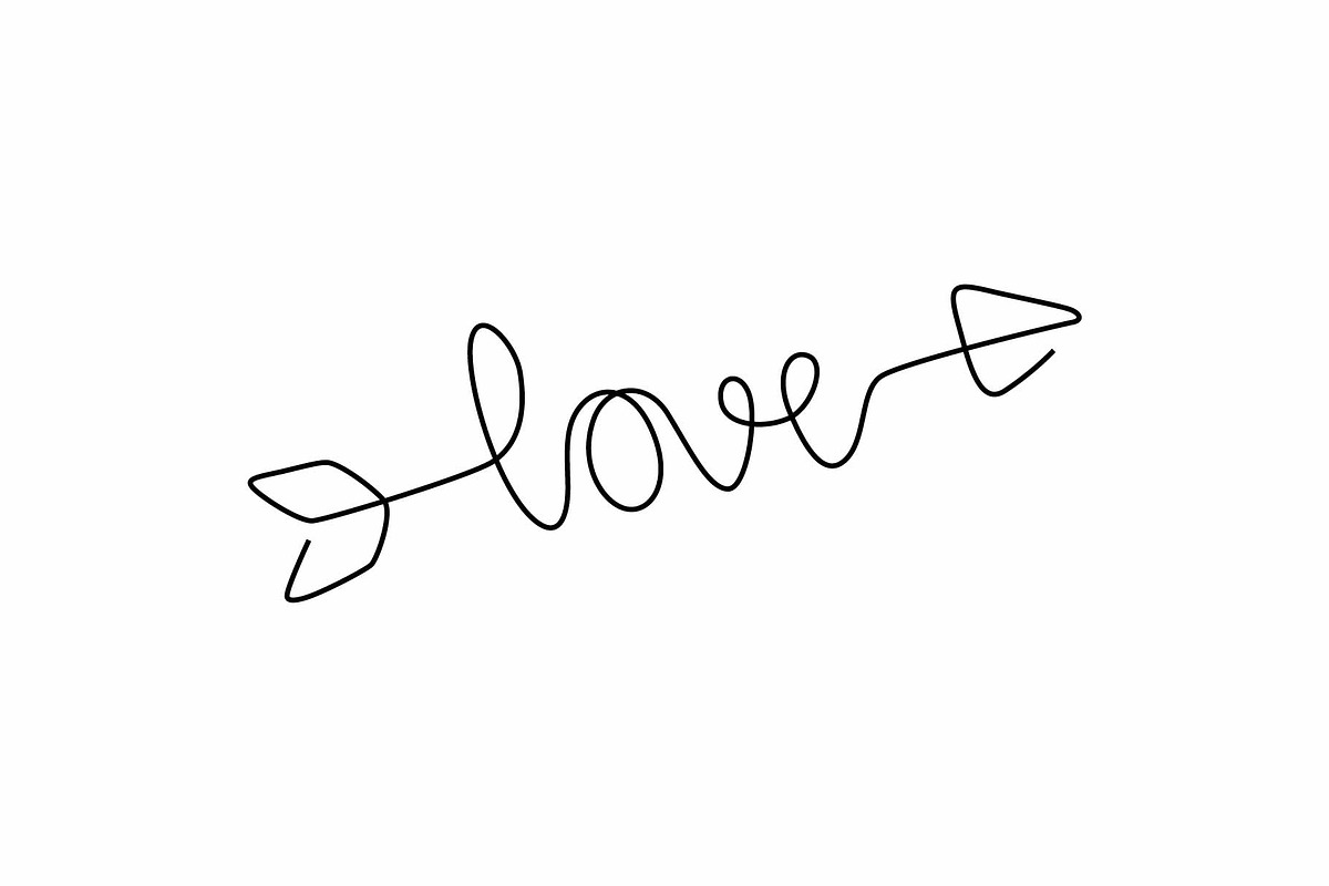 Valentines day. Сontinuous line., a Decorative Illustration by Anastasiia_Dzhioeva (Photo 6 of 6)