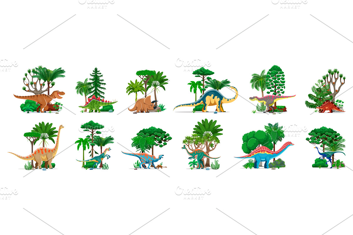 Prehistoric dinosaurs characters, an Animal Illustration by Vector Tradition