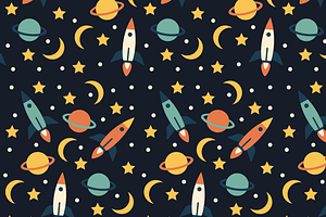 Seamless pattern of space, a Texture Illustration by JYa_Design