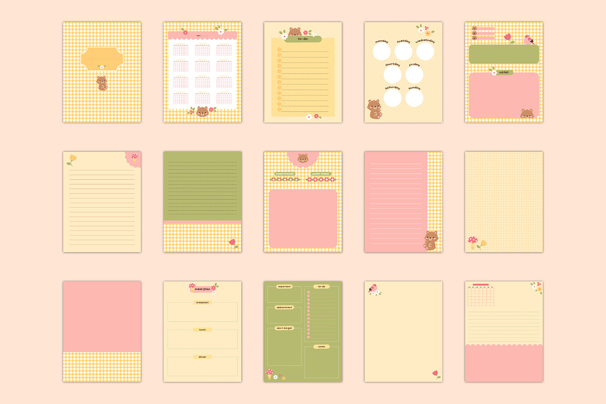 Cute Notebook Pages, a Templates & Theme by Digitaliya (Photo 5 of 6)