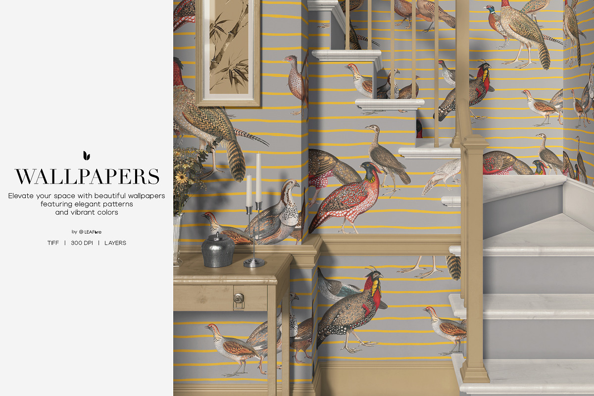 Gilded Feathers Vintage Prints 2026, a Pattern Graphic by LEAFure (Photo 4 of 10)