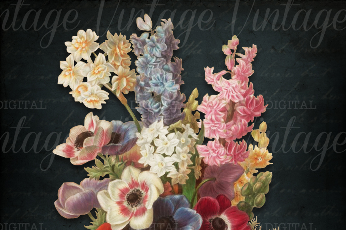 Vintage Bouquet Image 1, a Graphic by Digital Vintage (Photo 3 of 4)