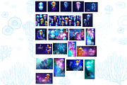 Underwater Jellyfish, an Illustration by ViktoriaARTprint (Thumbnail 9 of 9)