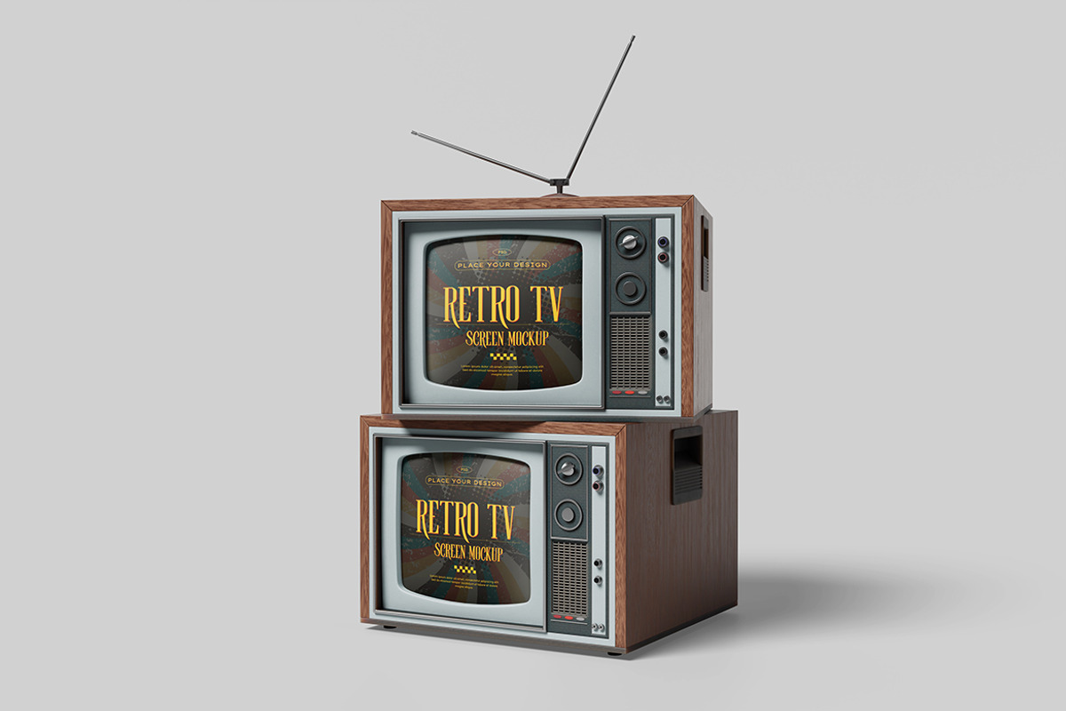 Retro TV Mockup, a Product Mockup by bimockup (Photo 6 of 6)