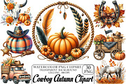 Watercolor Cowboy Autumn Clipart, an Illustration by DreamPrint404 (Thumbnail 1 of 5)