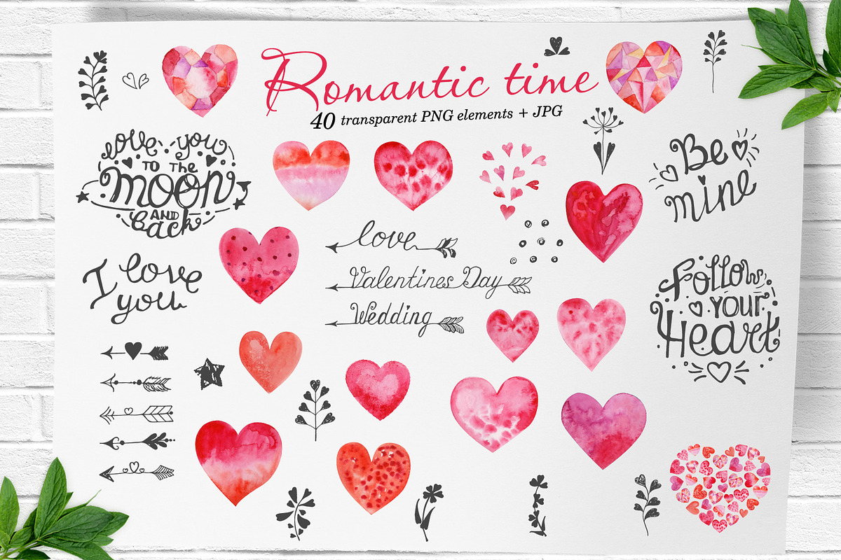 Watercolor Valentine's Day, a Background Graphic by Nafanya (Photo 2 of 6)