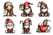 Whimsical Christmas Gnome Clipart, an Illustration by Daily.Designs (Thumbnail 2 of 5)