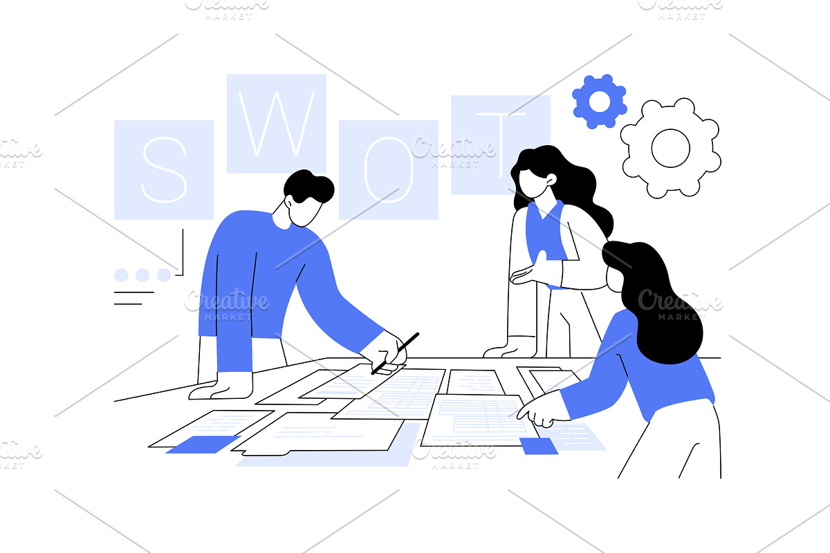 SWOT analysis isolated cartoon, a Person Illustration by Visual Generation