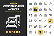 Construction Worker Icons, an Icon by Spacepixel Creative (Thumbnail 1 of 3)