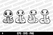 Cute happy friendly cartoon snake, an Animal Illustration by Vectorhight (Thumbnail 4 of 7)