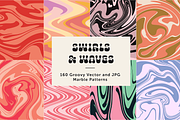 Swirls & Waves - Vector/JPG Patterns, a Pattern Graphic by Alexandra Tinsley (Thumbnail 1 of 12)