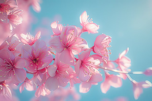 Delicate pink cherry blossoms in ful, a Photo by LOGOCREATIVE
