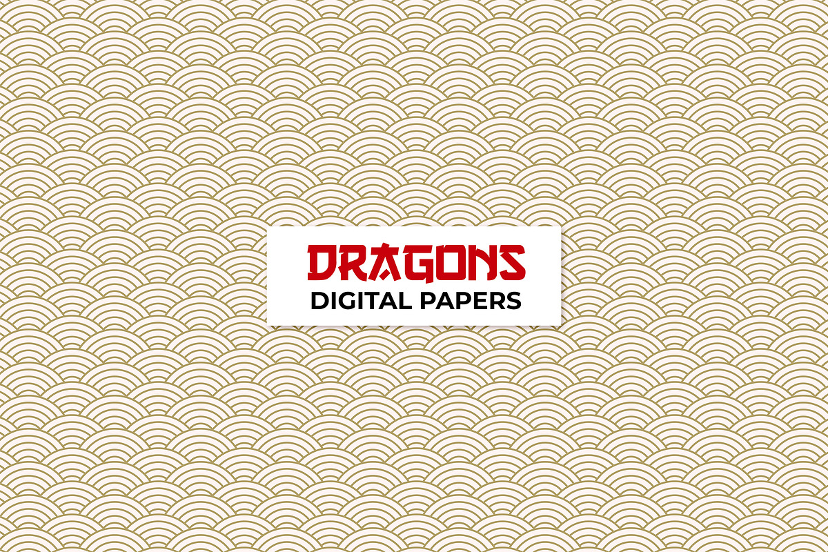 Chinese Dragon Digital Papers, a Pattern Graphic by ilonitta (Photo 6 of 13)