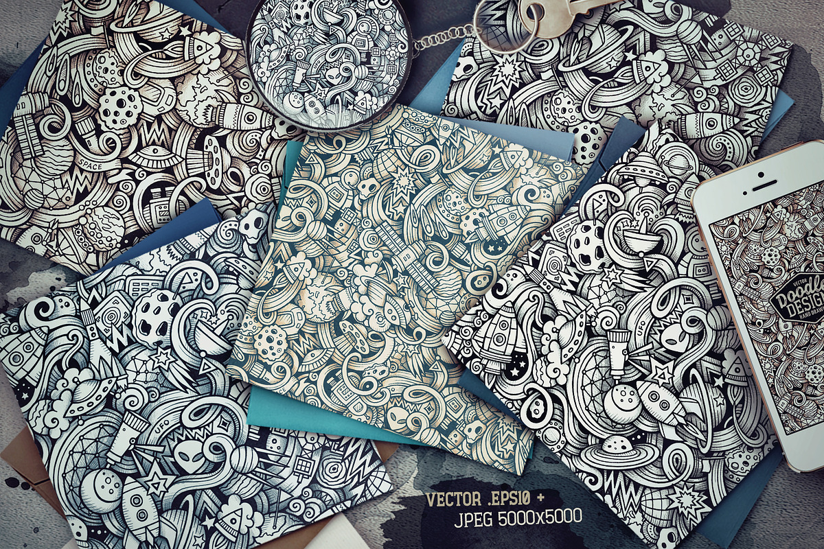 Space Graphics Patterns, a Pattern Graphic by BALABOLKA (Photo 2 of 6)