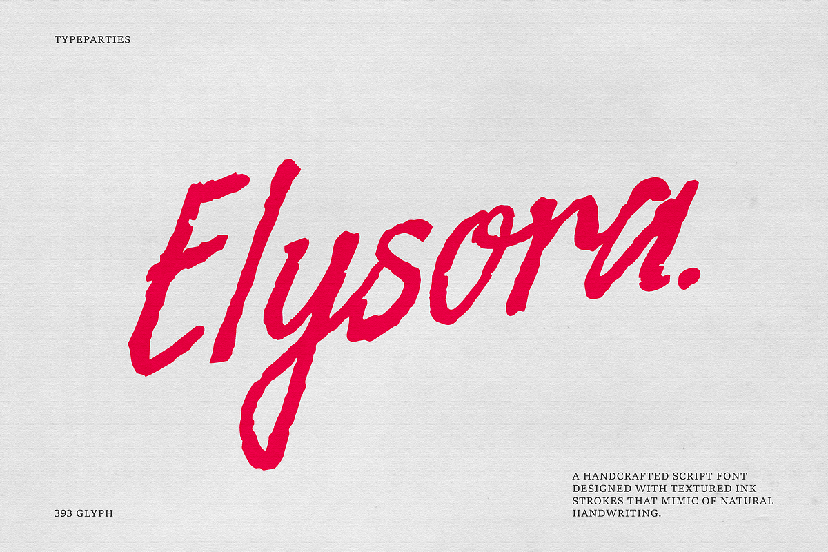 Elysora - Handwritten Script Font, a Script Font by Typeparties (Photo 1 of 13)