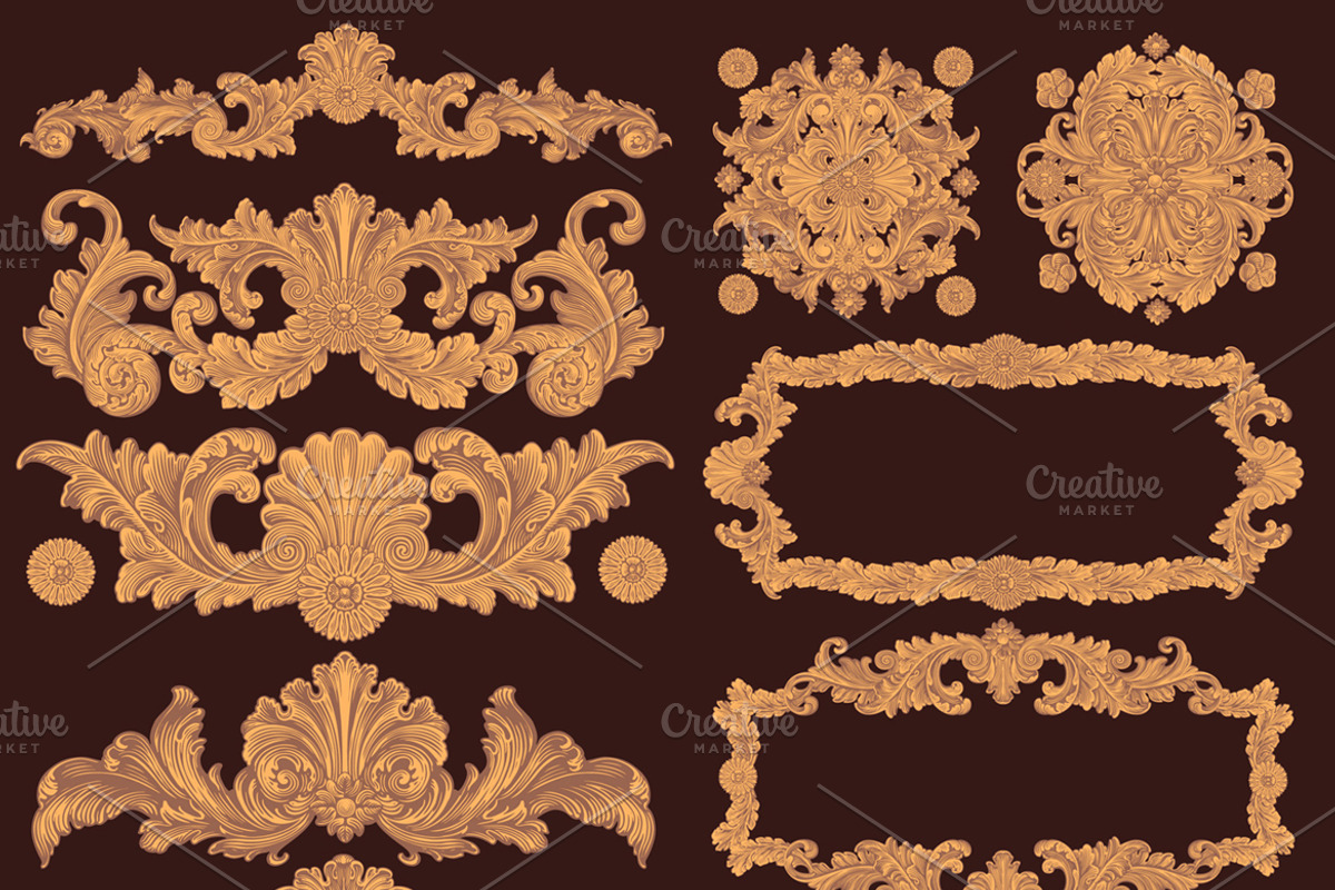 Collection vintage engraved frames., a Decorative Illustration by Vector Engraving (Photo 27 of 31)