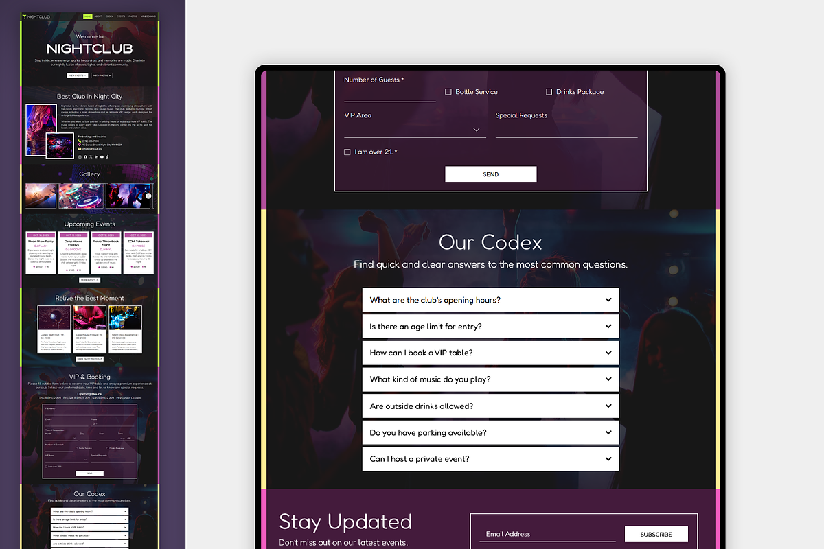 Nightclub Wix Studio Website preview 8