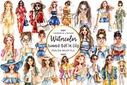 Summer Girl In City Clipart, an Illustration by OK Design (Thumbnail 1 of 5)