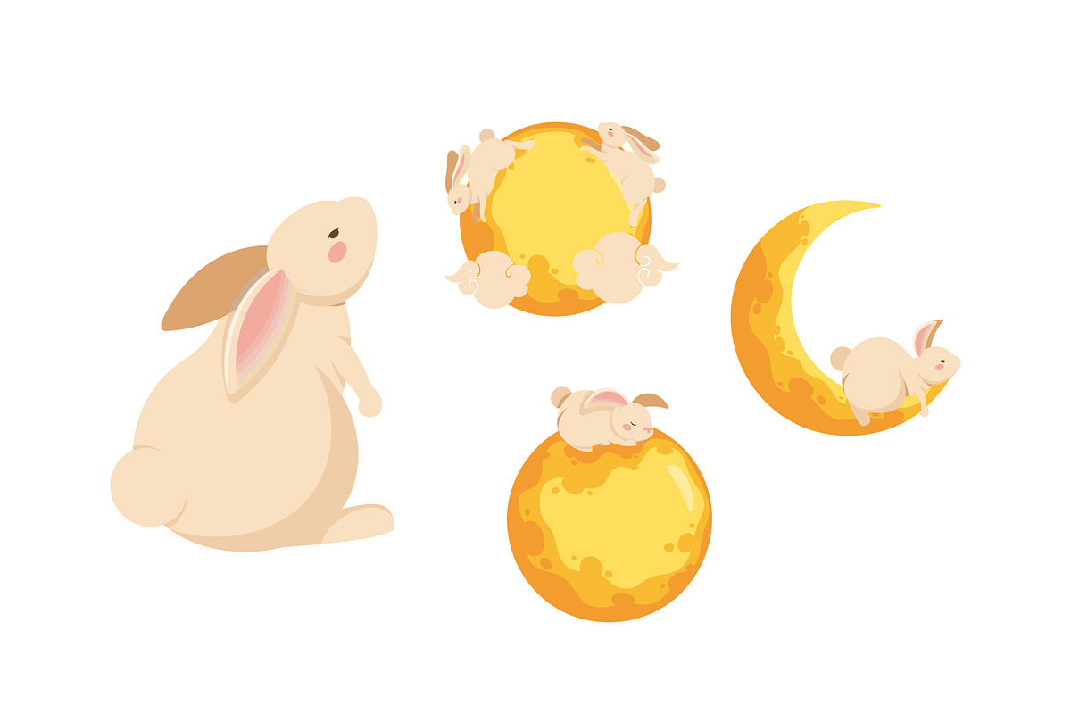 Mid-Autumn Festival Vector Icon Set preview 3