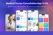 DoctorPlus - Medical Doctor App UI, an UI Kit Template by DesignsLab (Thumbnail 1 of 9)