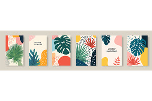Abstract summer posters. Tropical, an Illustration by Stock-Smart-Start