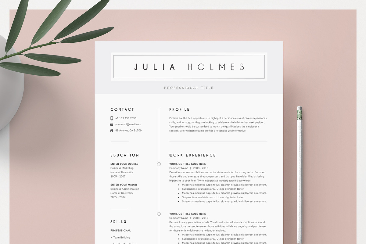 Resume Template & Cover Letter, a Resume Template by DemeDesign (Photo 1 of 7)