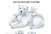 Polar bears-watercolor illustrations, an Animal Illustration by KatBranchArt (Thumbnail 2 of 5)