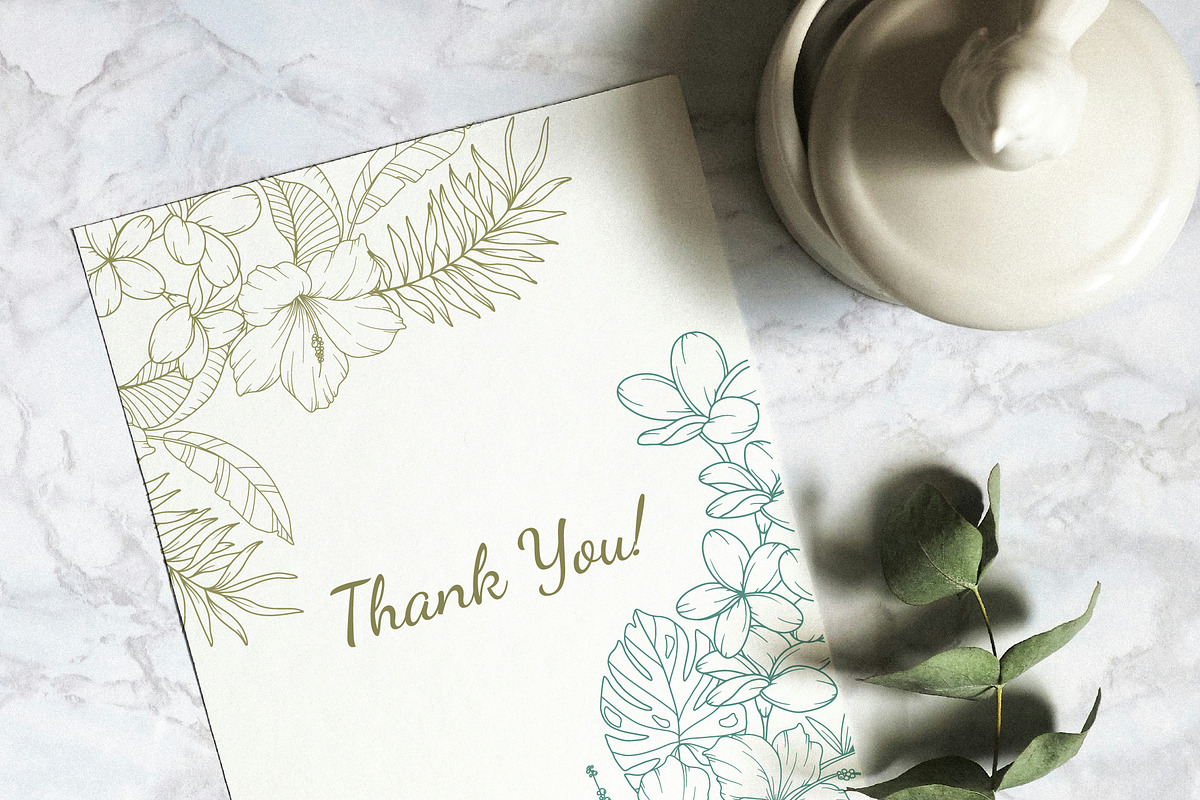 Tropical Plants Line Art, a Seasonal Illustration by CaraulanStore (Photo 8 of 9)