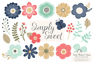 Modern Chic Flowers Clipart, an Illustration by Amanda Ilkov