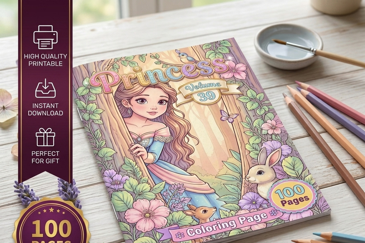 Magical Princess Coloring Book Vol39, a Person Illustration by ikarifq shop (Photo 1 of 7)