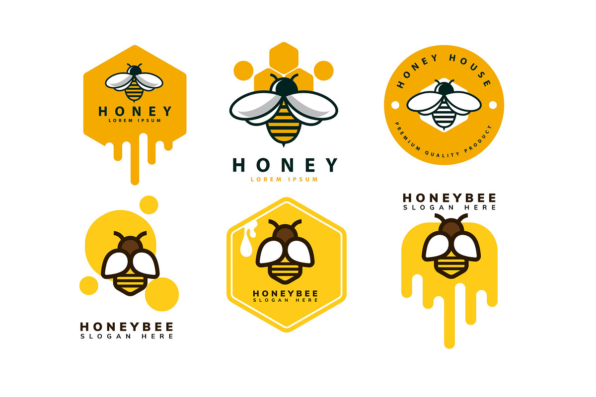 HONEY BEE LOGO & BADGE SET, a Branding & Logo Template by grindstudio (Photo 6 of 13)