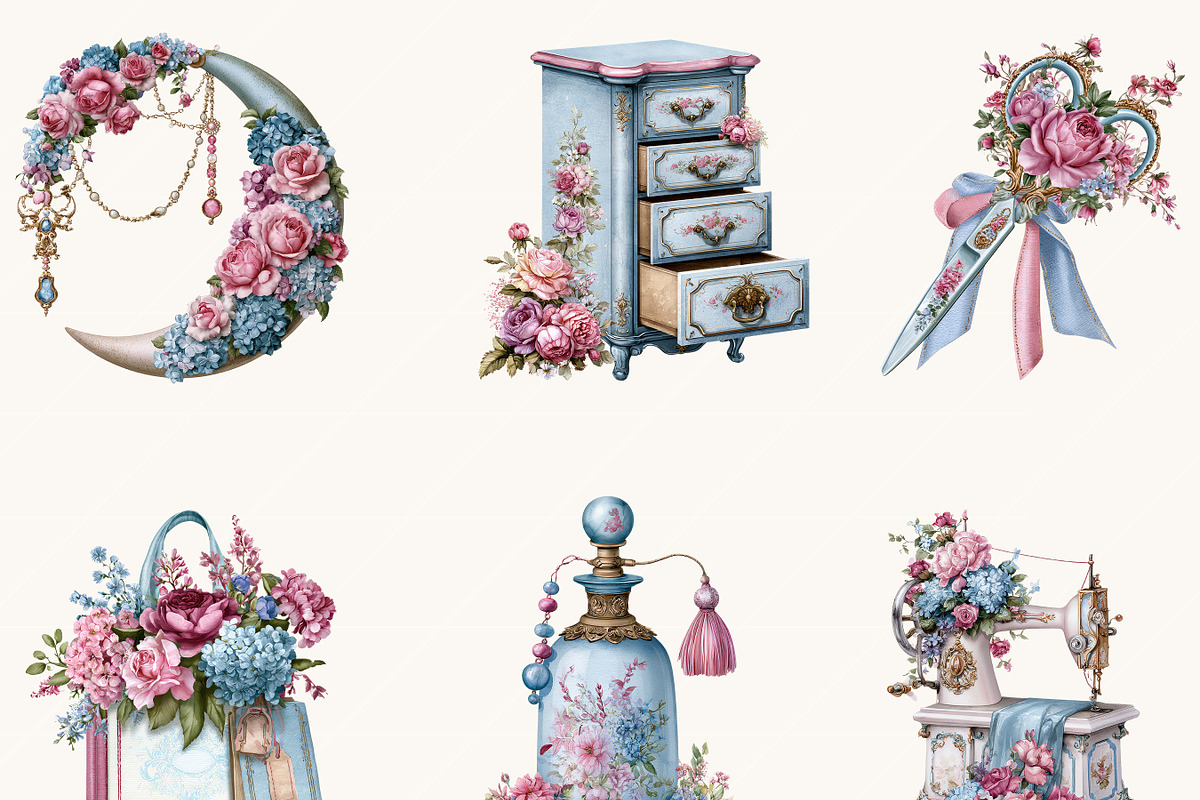 Romantic Cottagecore Clipart Bundle, a Decorative Illustration by BusyDaydesign (Photo 4 of 9)