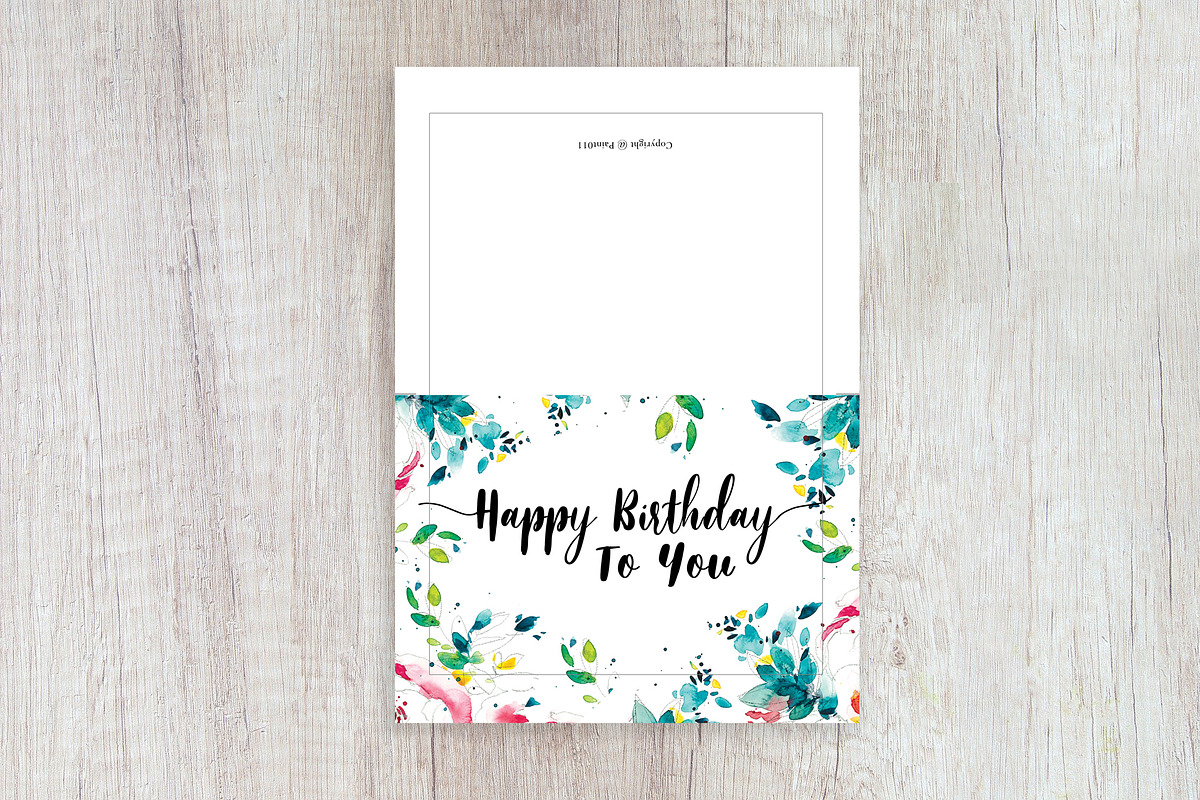 green leaves birthday card, a Card Template by TurquoiseDesign (Photo 3 of 3)