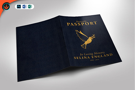 Funeral Program 16 Passport Theme, a Brochure Template by SeraphimChris